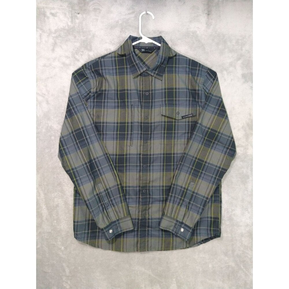 Men's Plaid Casual Button Down Shirt - Blue and Green